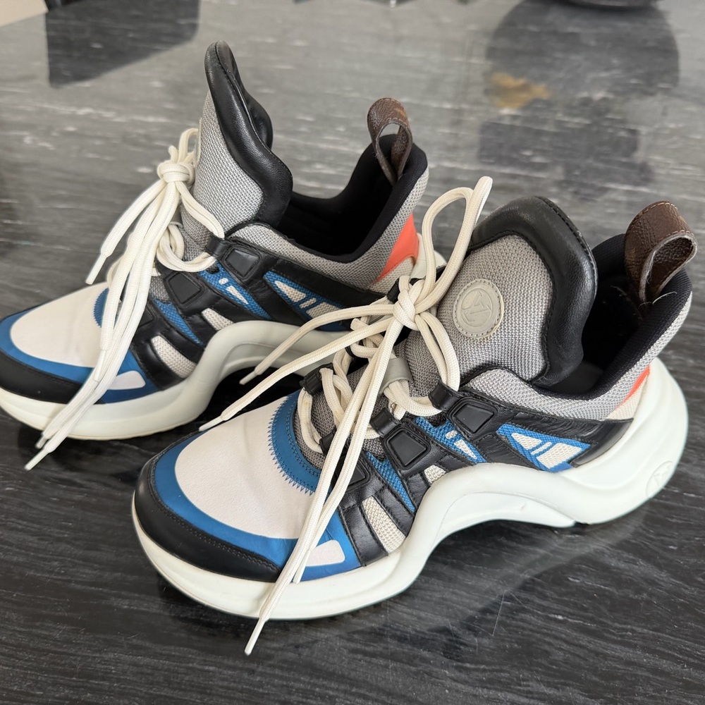 Louis Vuitton Black and Blue Sneakers